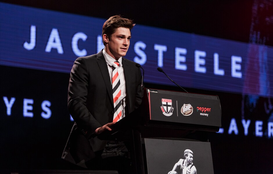 Jack Steele is in the running for back-to-back Lenny Hayes Players' Player Awards. - St Kilda Saints